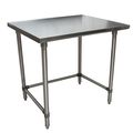 Bk Resources Work Table Open Base 16/304 Stainless Steel, Galvanized Legs 36"Wx24"D CTTOB-3624